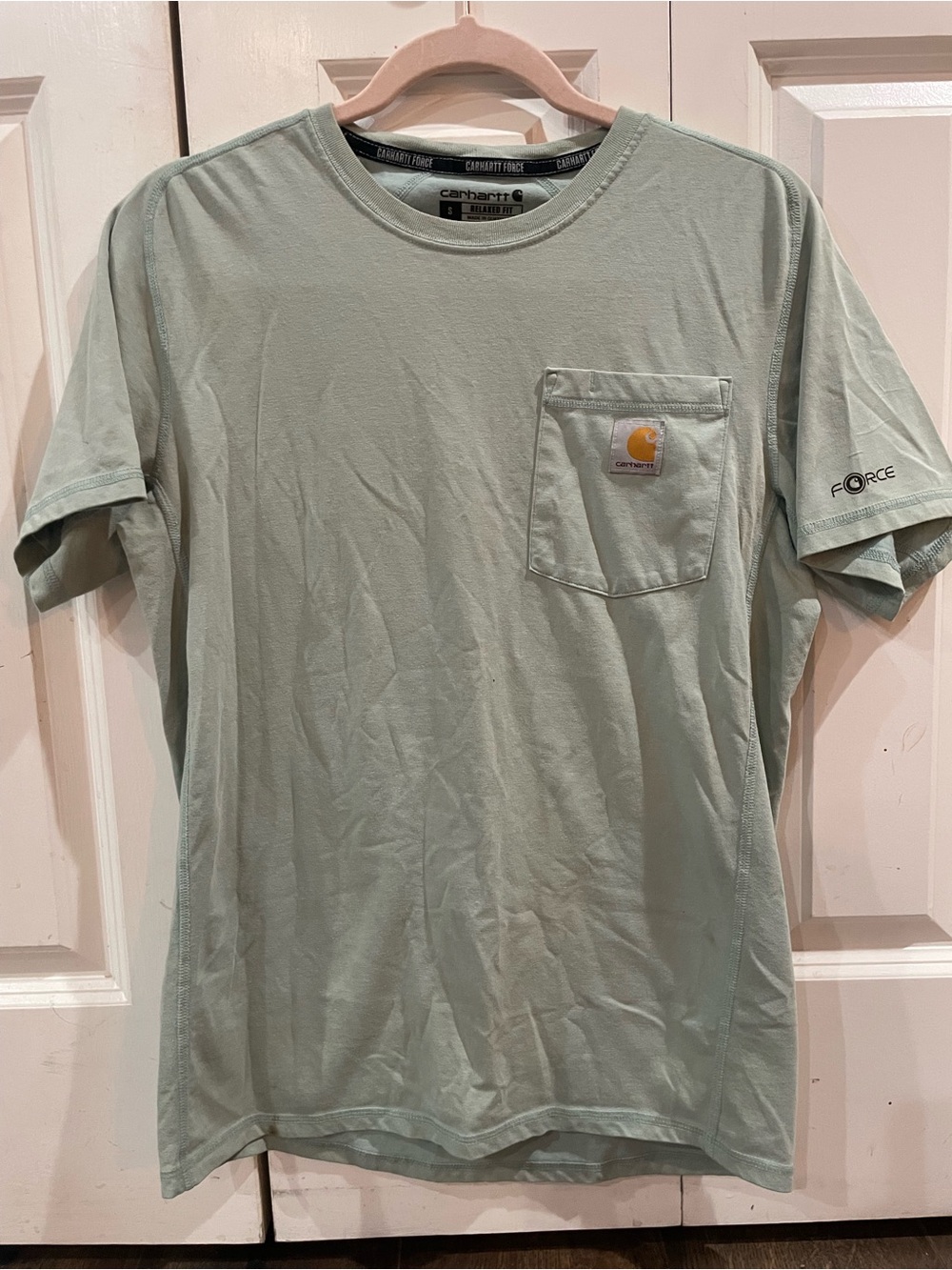 Carhartt Men’s Short Sleeve Force Pocket T-Shirt in Light Sage